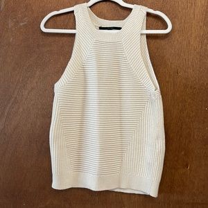 J Brand knitted cotton/wool sweater tank beige